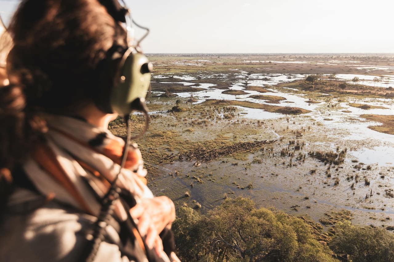 Get a unique view of the Okavango Delta from a helicopter with Wilderness