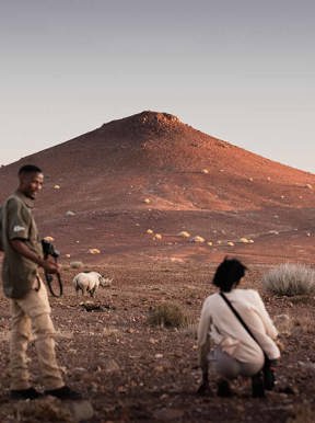 Guided Nature walk at Wilderness Desert Rhino Camp