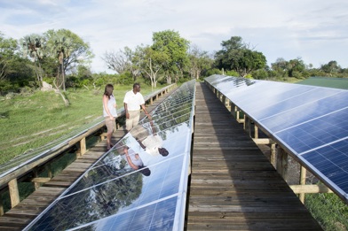 Wilderness Sustainability Solar Panels in the bush