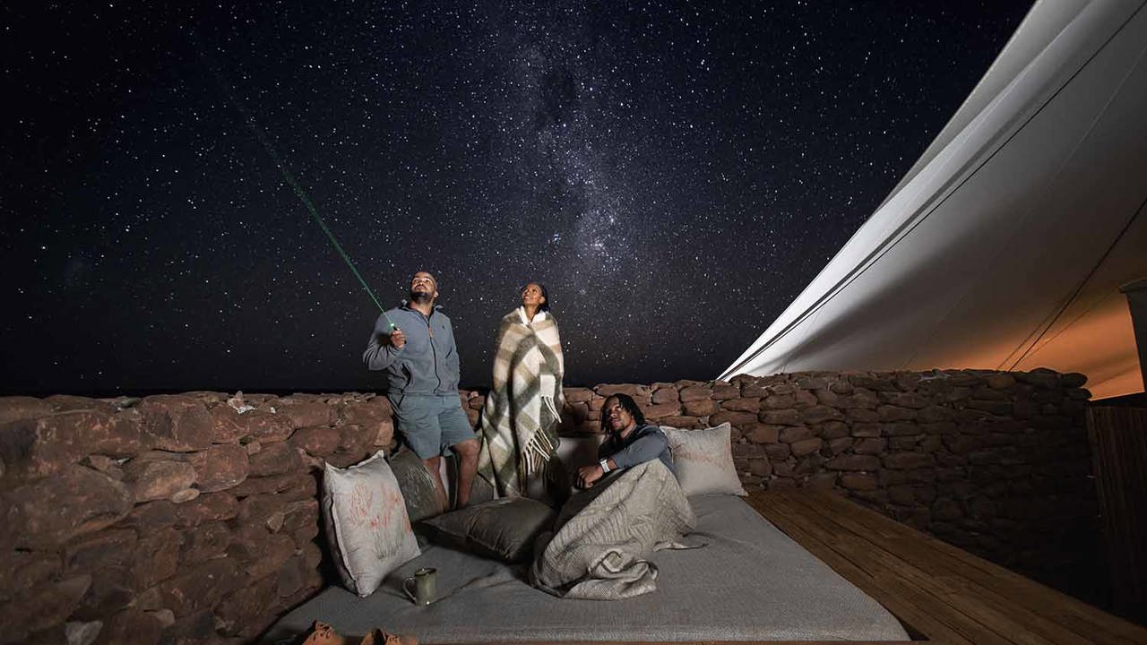 Stargazing at Wilderness Desert Rhino Camp