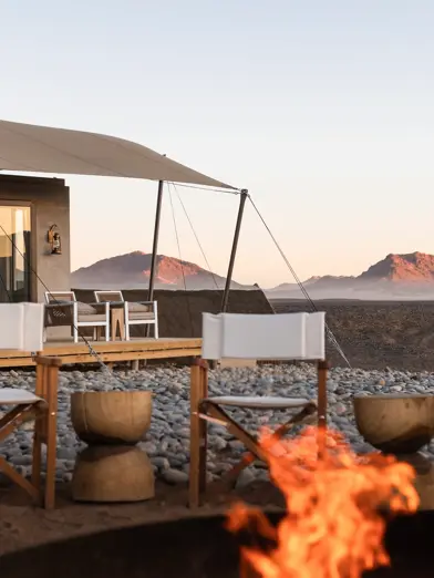 A camp fire is what safaris are made for