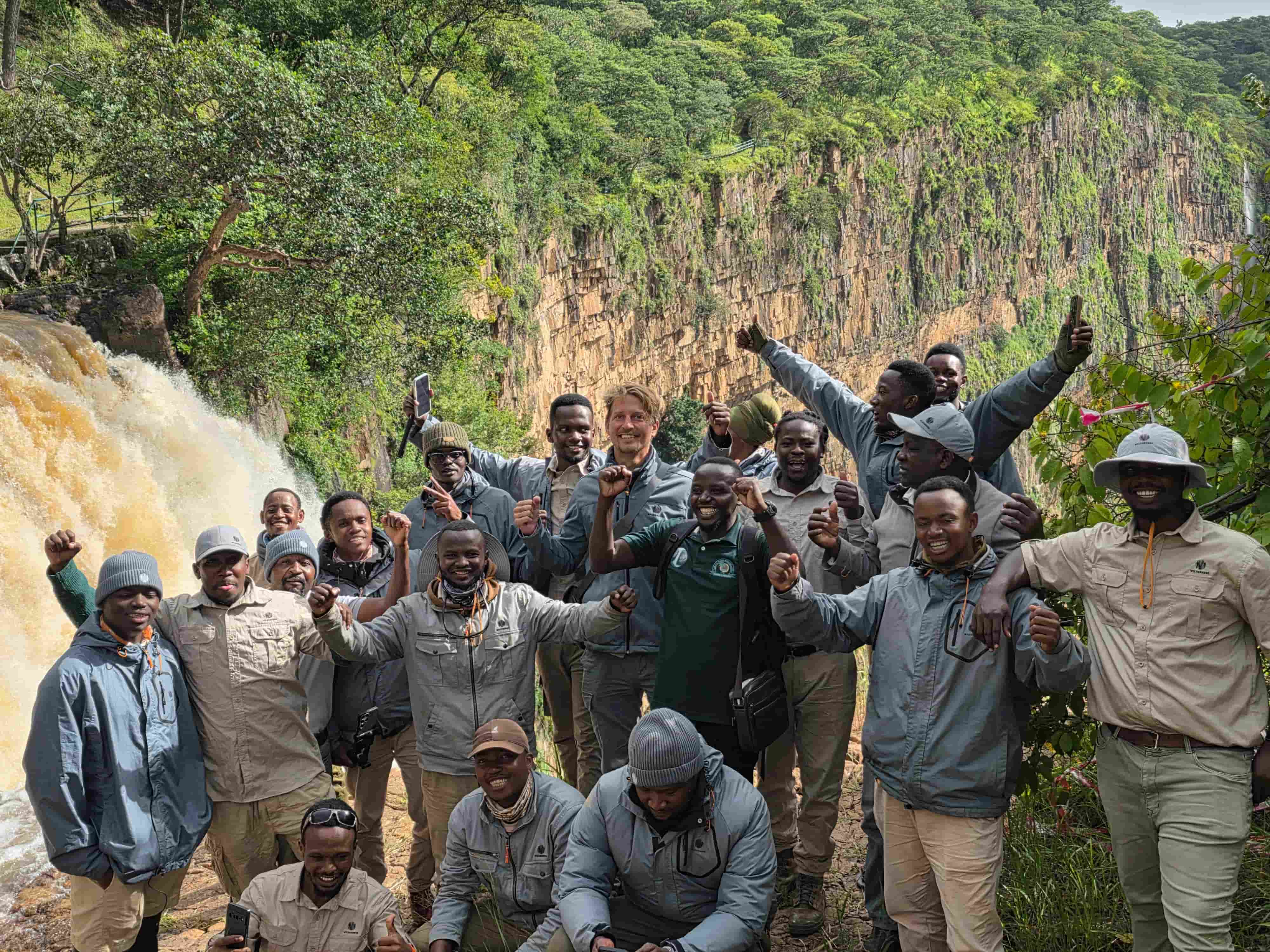 Group of 15 Wilderness safari guides on a training trip in Tanzania