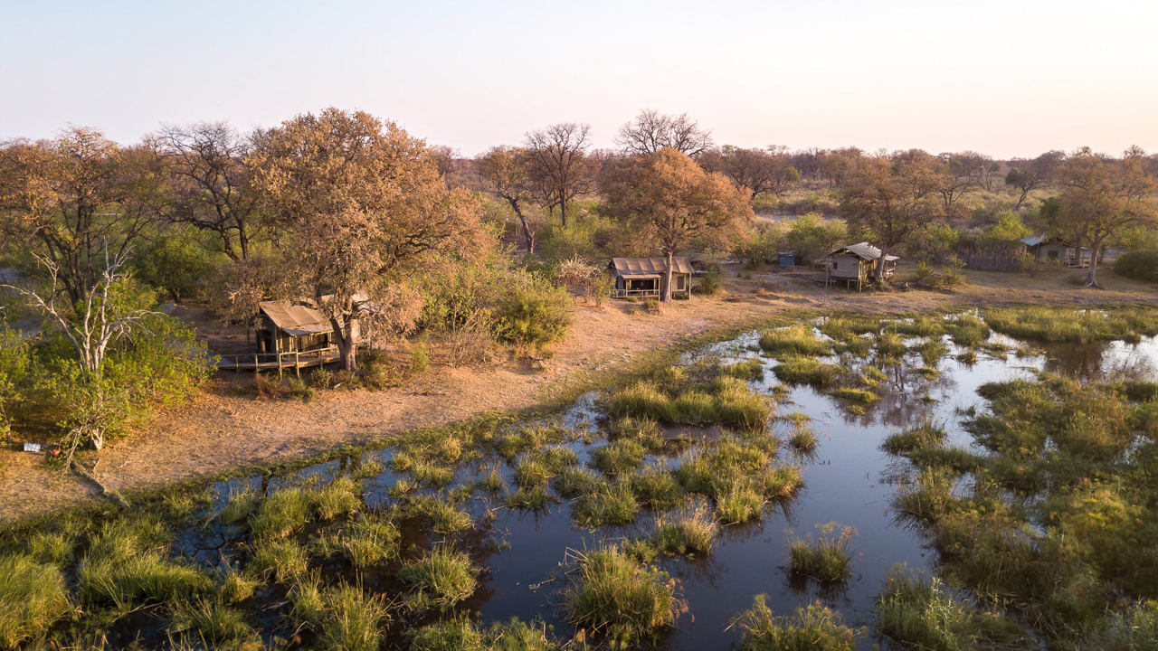 Wilderness Linyanti Tented Camp Botswana Camp Aerial View