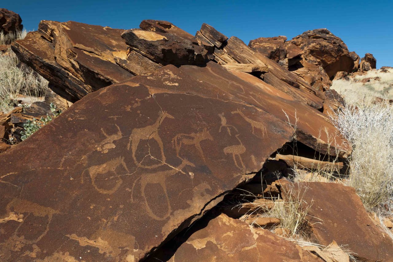 San rock art near Wilderness Damaraland Camp Namibia Twyfelfontein Area