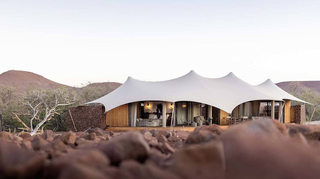 Guest suite at Wilderness Desert Rhino Camp