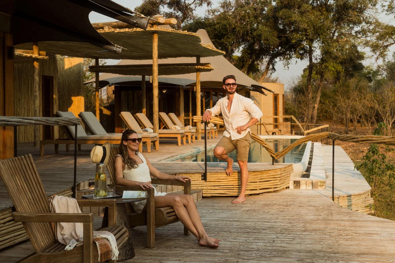 Couple on Mombo sanctuary pool area