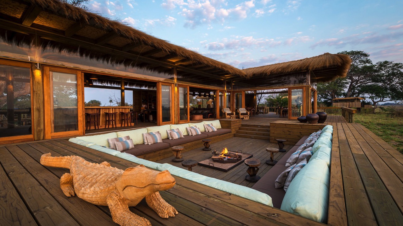Take in the breathtaking sights of the Busanga Plains and its remarkable biodiversity from the deck of the main area at Shumba Camp.