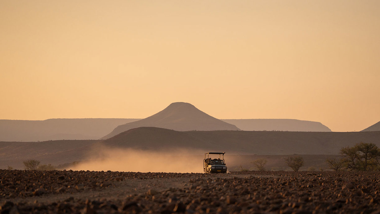 Wide open landscape at Wilderness Desert Rhino Camp