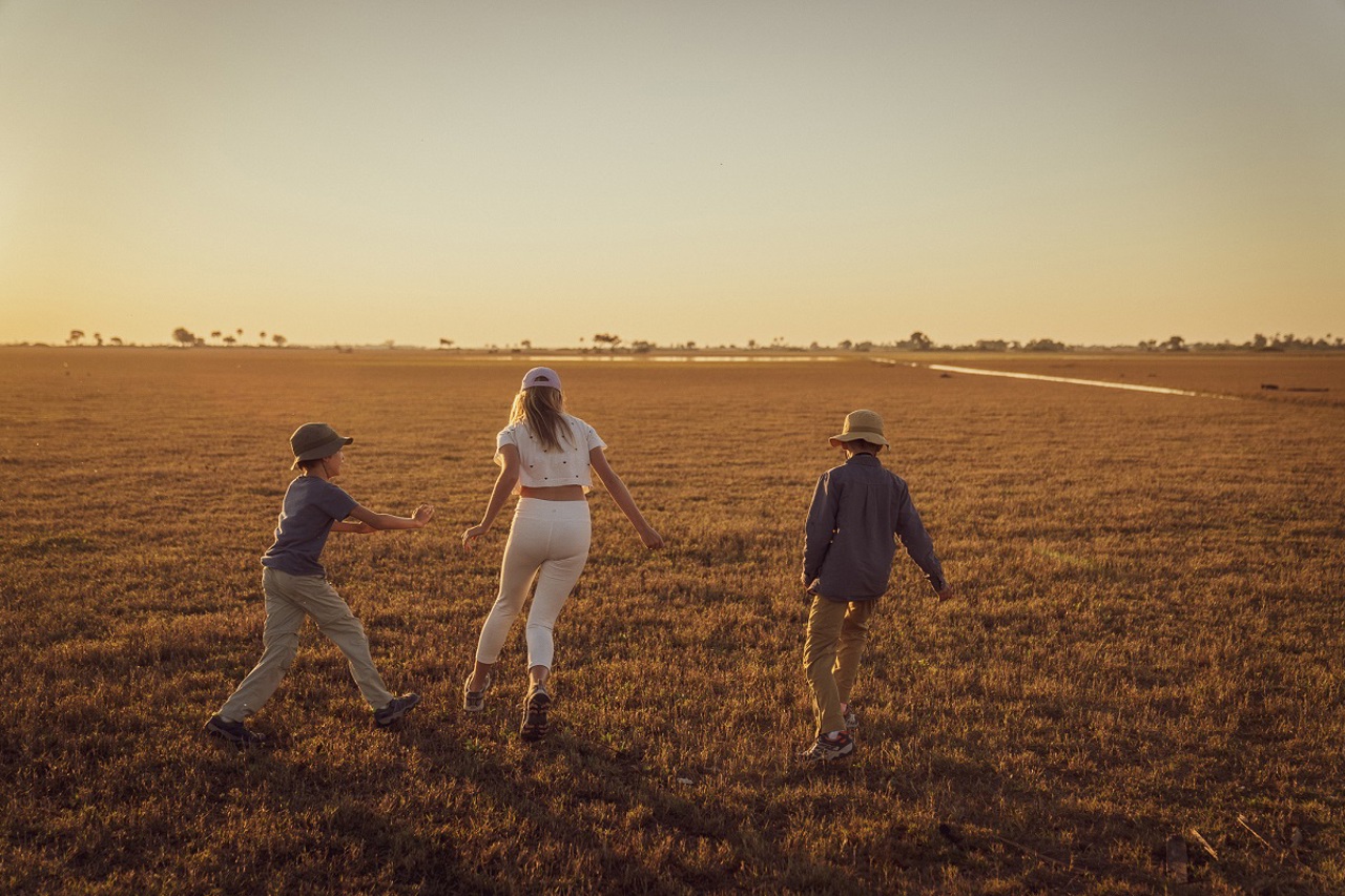 Family safari experience with children in African wilderness