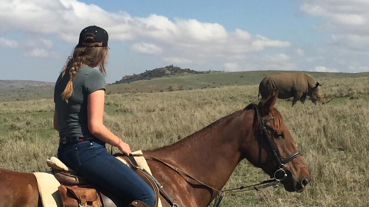 Woman on a horse in Kenya