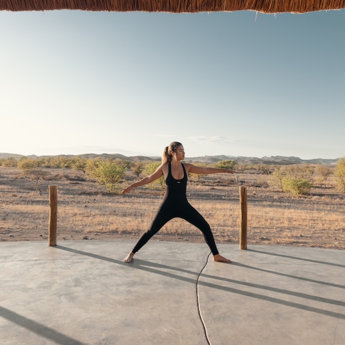 Guest doing yoga at Doro Nawas