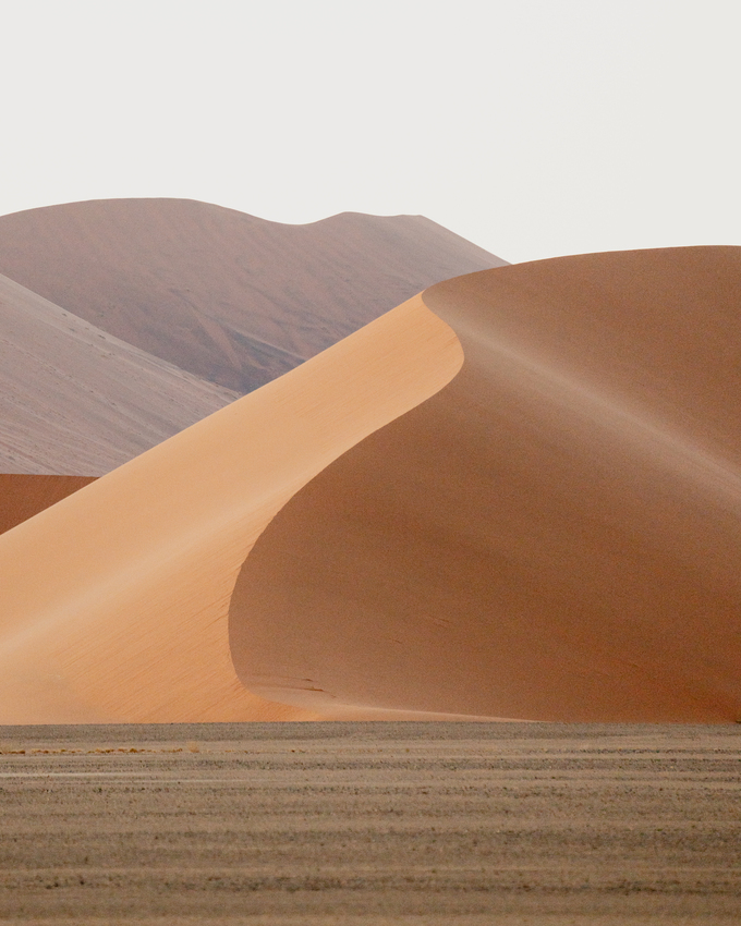 Wide angle of dune landscape Sossusvlei Kulala Desert Lodge