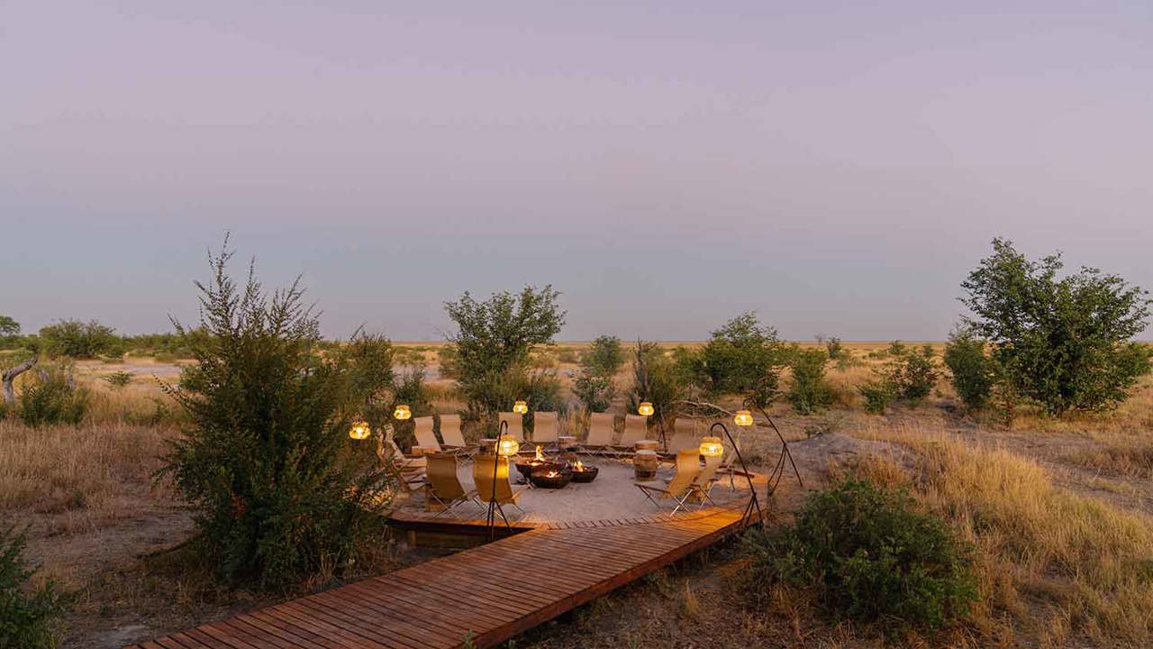 Wilderness Mokete firepit at sunset