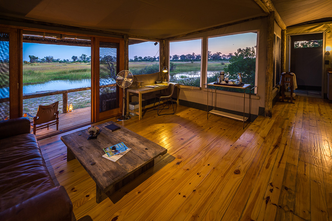 Little Vumbura Botswana Lounge Guest Room
