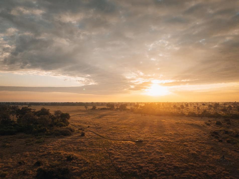 vehicle driving across landscape