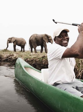 Canoe rides along the Zambezi River Mana Pools