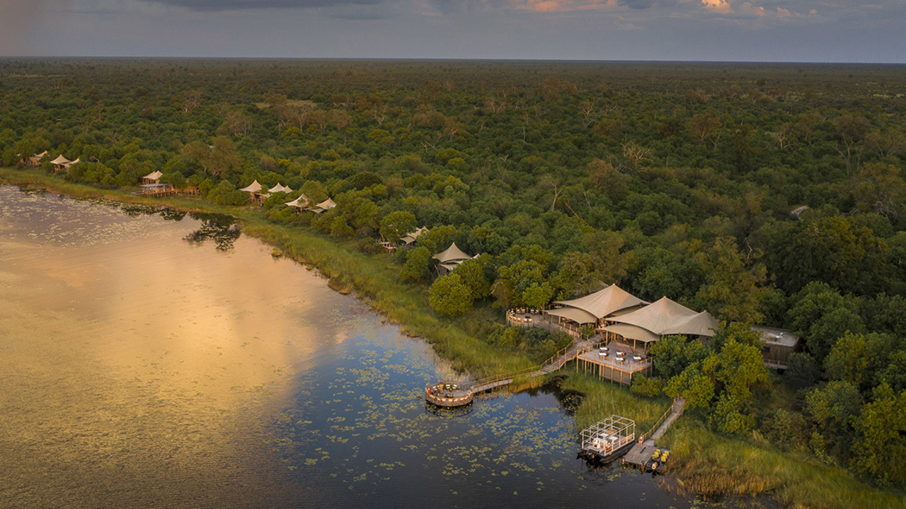 Wilderness Dumatau Botswana Camp Aerial View