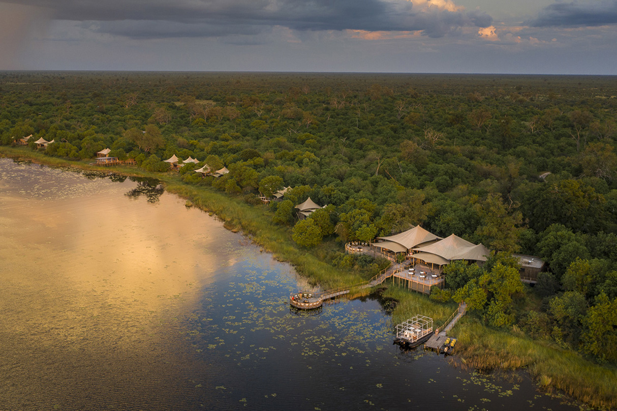 Wilderness Dumatau Botswana Camp Aerial View