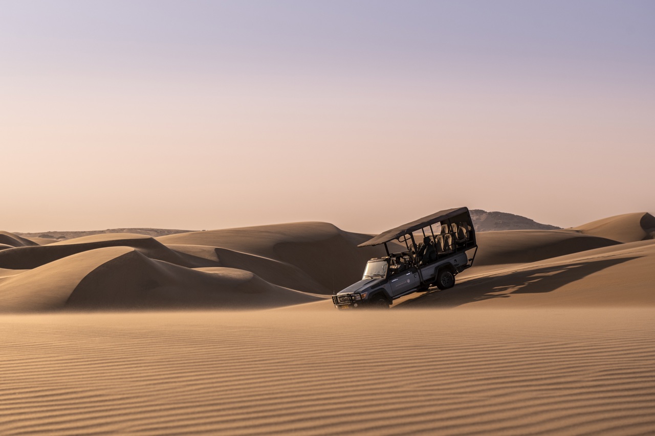 Wilderness game drive vehicles are the perfect way to view the desert in Wilderness Namibia