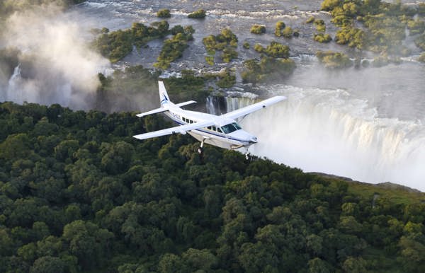 Wilderness Family Wilderness Air Zimbabwe Plane over Vic Falls