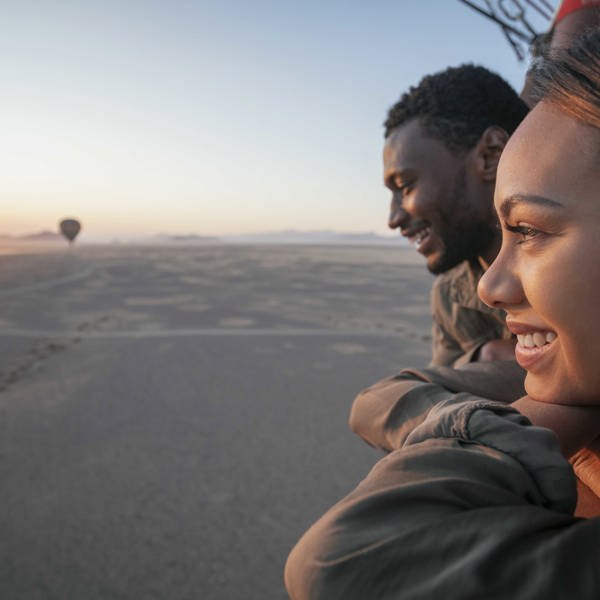 Explore the desert from the skies in a hot air balloon