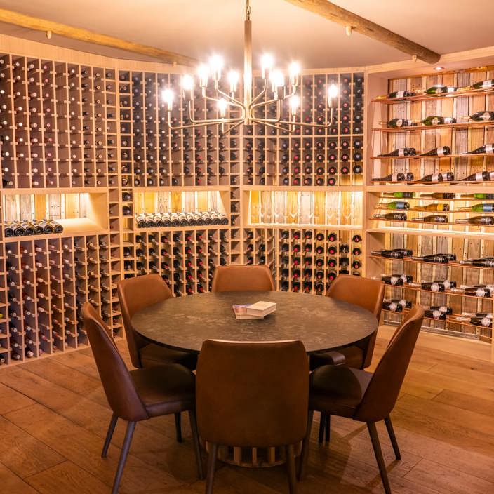 Wine cellar at Wilderness Mombo stocked with only the best local wines