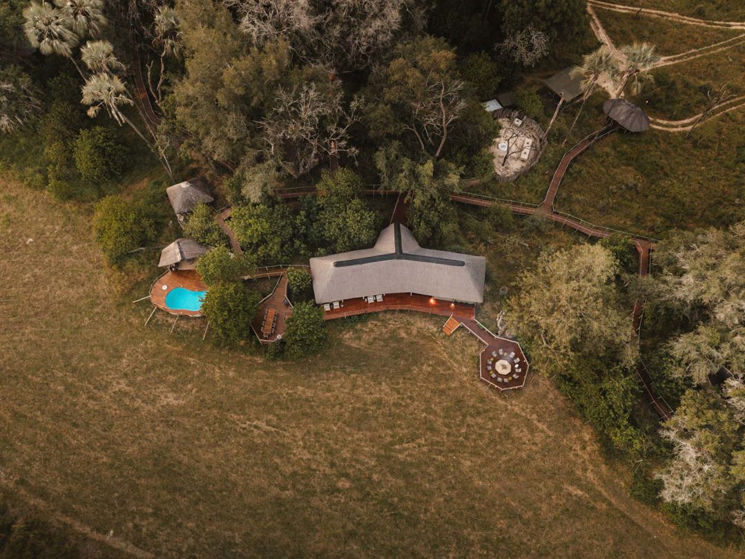 Aerial view of Wilderness Chitabe Lediba Botswana