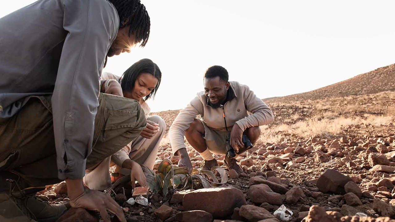Guided nature walk at Wilderness Desert Rhino Camp